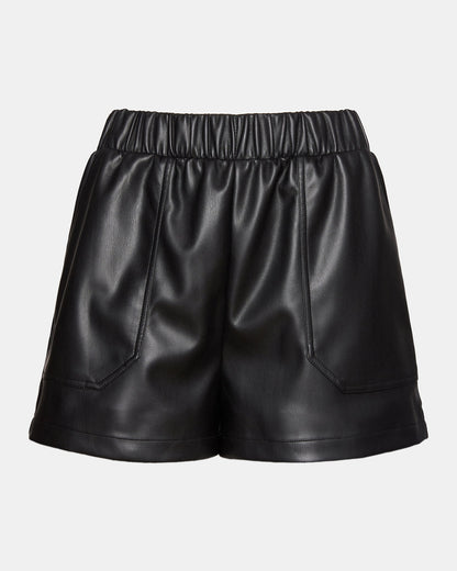 FAUX THE RECORD Short Black | Women's Faux Leather Short Steve Madden BLACK