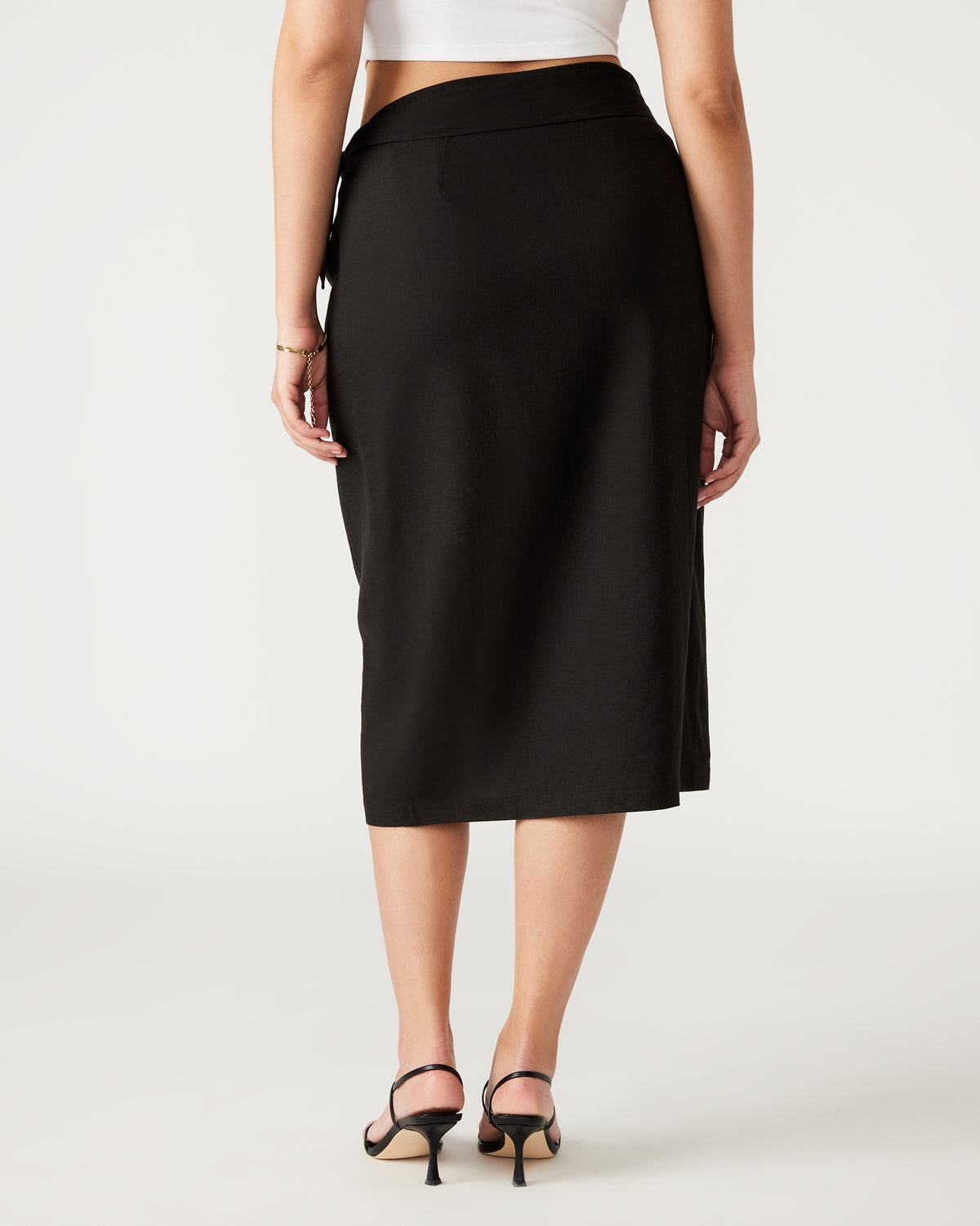 ISADORA Skirt Black | Women's Midi Wrap Skirt Steve Madden BLACK