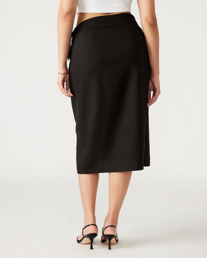 ISADORA Skirt Black | Women's Midi Wrap Skirt Steve Madden BLACK