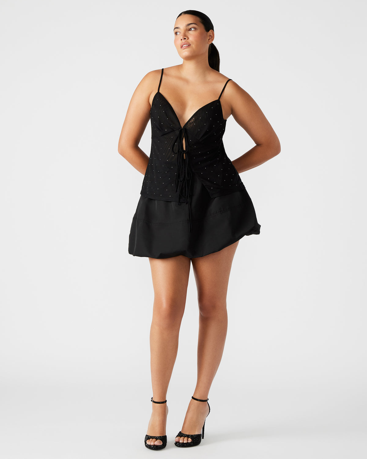 LUCA Skirt Black | Women's Bubble Mini Skirt Steve Madden BLACK
