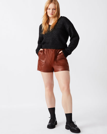 FAUX THE RECORD Short Cognac | Women's Faux Leather Short Steve Madden COGNAC
