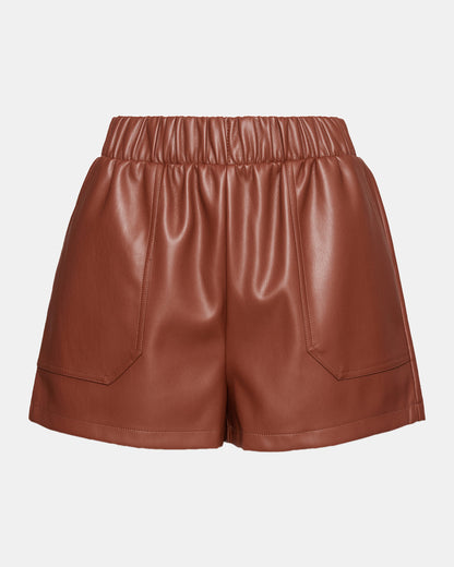 FAUX THE RECORD Short Cognac | Women's Faux Leather Short Steve Madden COGNAC