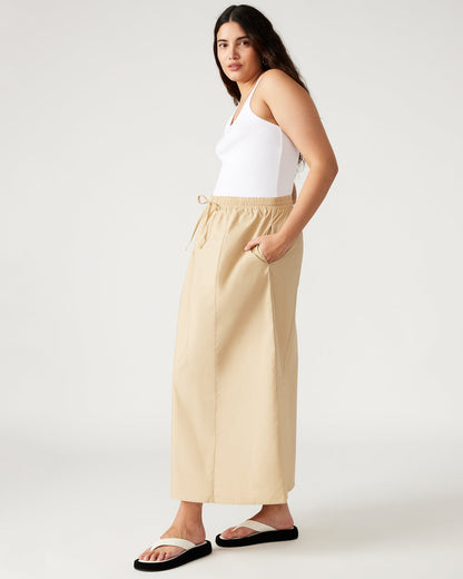SUNNY Skirt Khaki | Women's A-Line Maxi Skirt Steve Madden KHAKI FAB