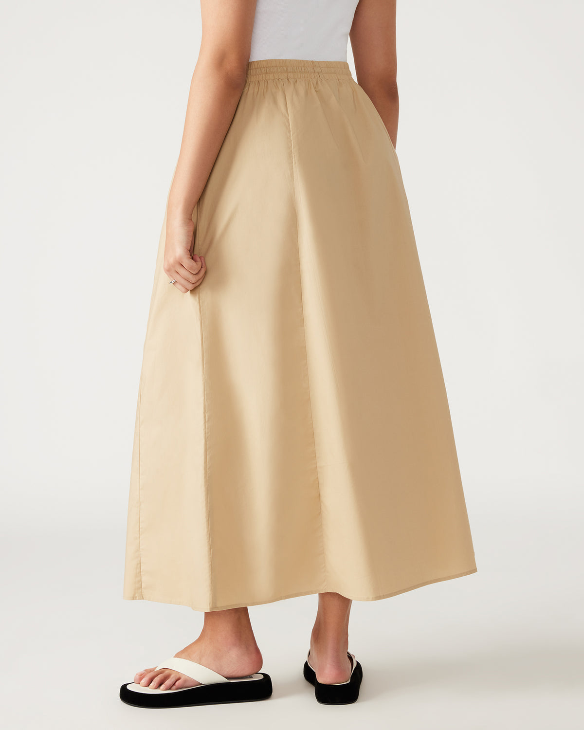 SUNNY Skirt Khaki | Women's A-Line Maxi Skirt Steve Madden KHAKI FAB