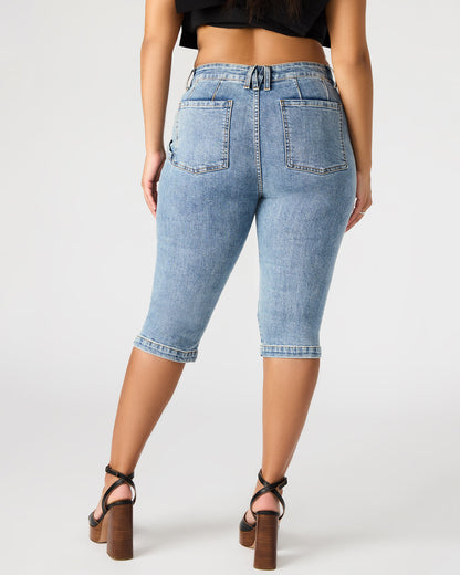 SKINNY DELRAY Denim Women's Fitted Capri Pants Steve Madden DENIM FABRIC