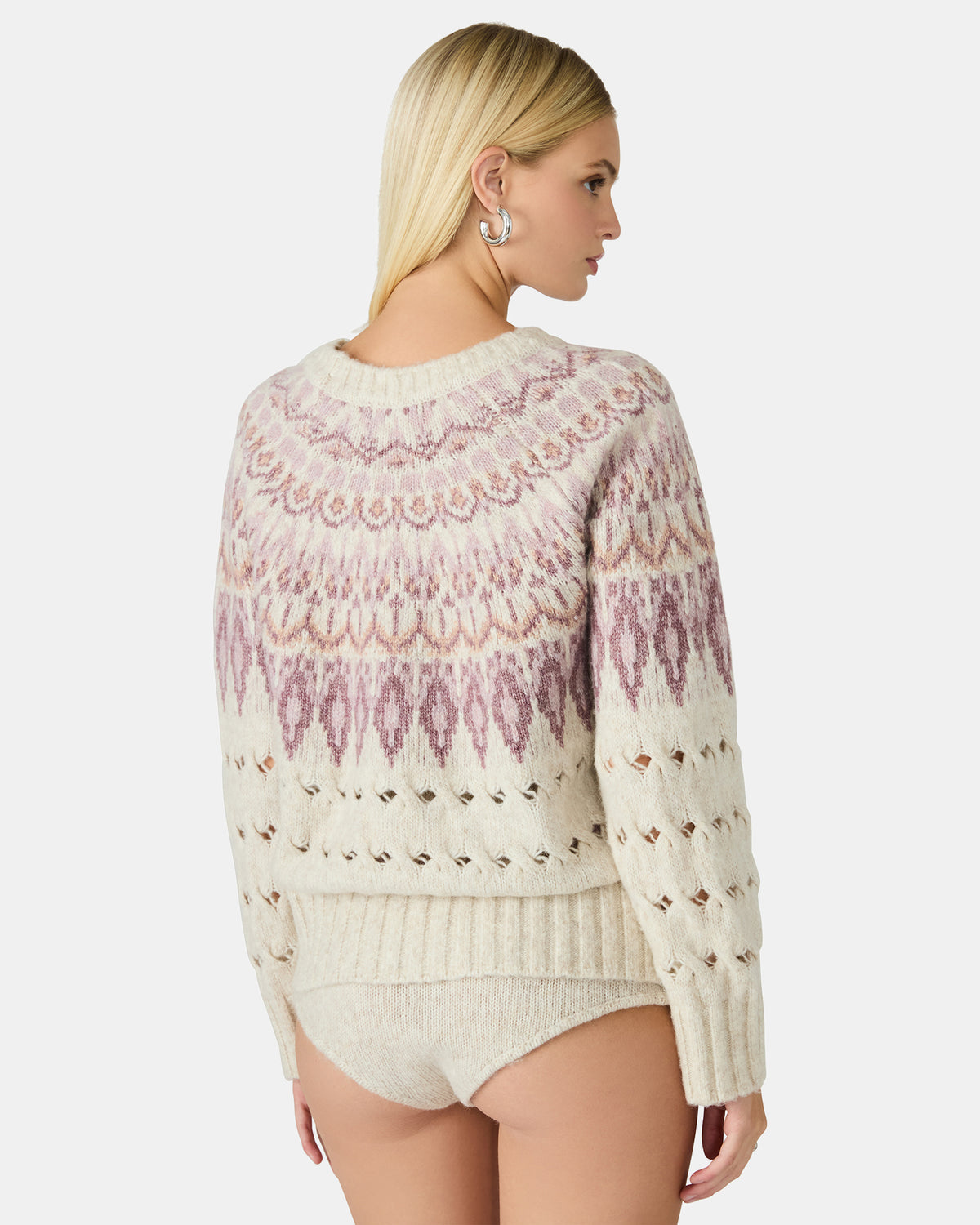 SUZETTE Multi Women's Fair Isle Long-Sleeved Pullover Sweater Steve Madden MULTI