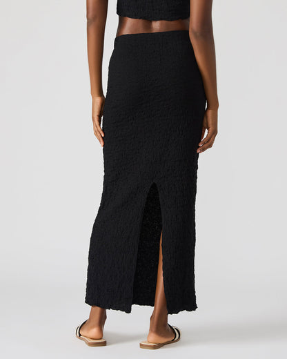 SEASIDE Maxi Skirt Set Black Women's Textured Matching Set Steve Madden BLACK