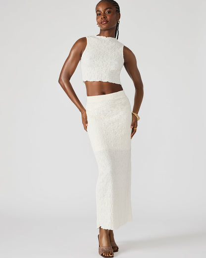 SEASIDE Maxi Skirt Set Cream Women's Textured Matching Set Steve Madden CREAM