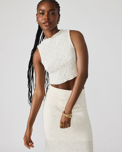 SEASIDE Maxi Skirt Set Cream Women's Textured Matching Set Steve Madden CREAM