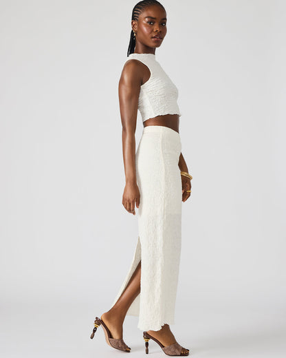 SEASIDE Maxi Skirt Set Cream Women's Textured Matching Set Steve Madden CREAM
