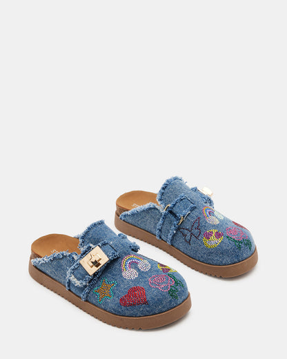 Kids' MONEYY Denim Multi Girls' Slip-On Clogs Steve Madden DENIM MULTI