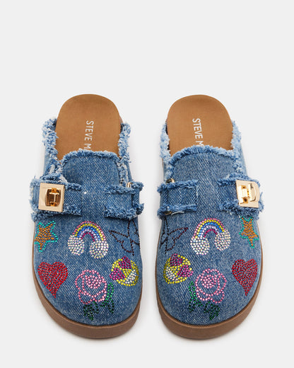 Kids' MONEYY Denim Multi Girls' Slip-On Clogs Steve Madden DENIM MULTI