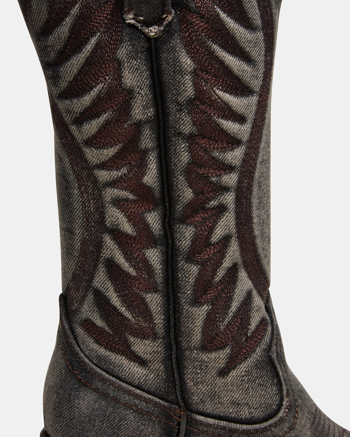 ALBANY Black Denim Pointed-Toe Women's Western Boot Steve Madden BLACK