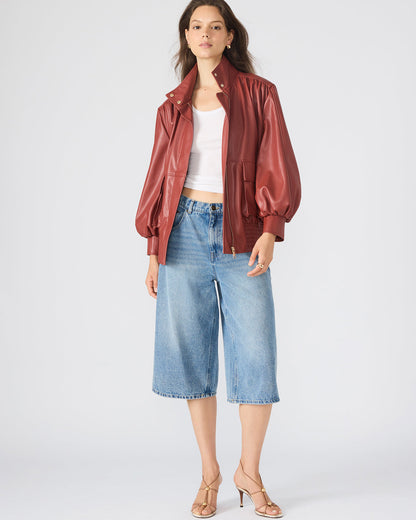 VEE Dusty Brick Faux Leather Long-Sleeved Women's Jacket Steve Madden DUSTY BRICK