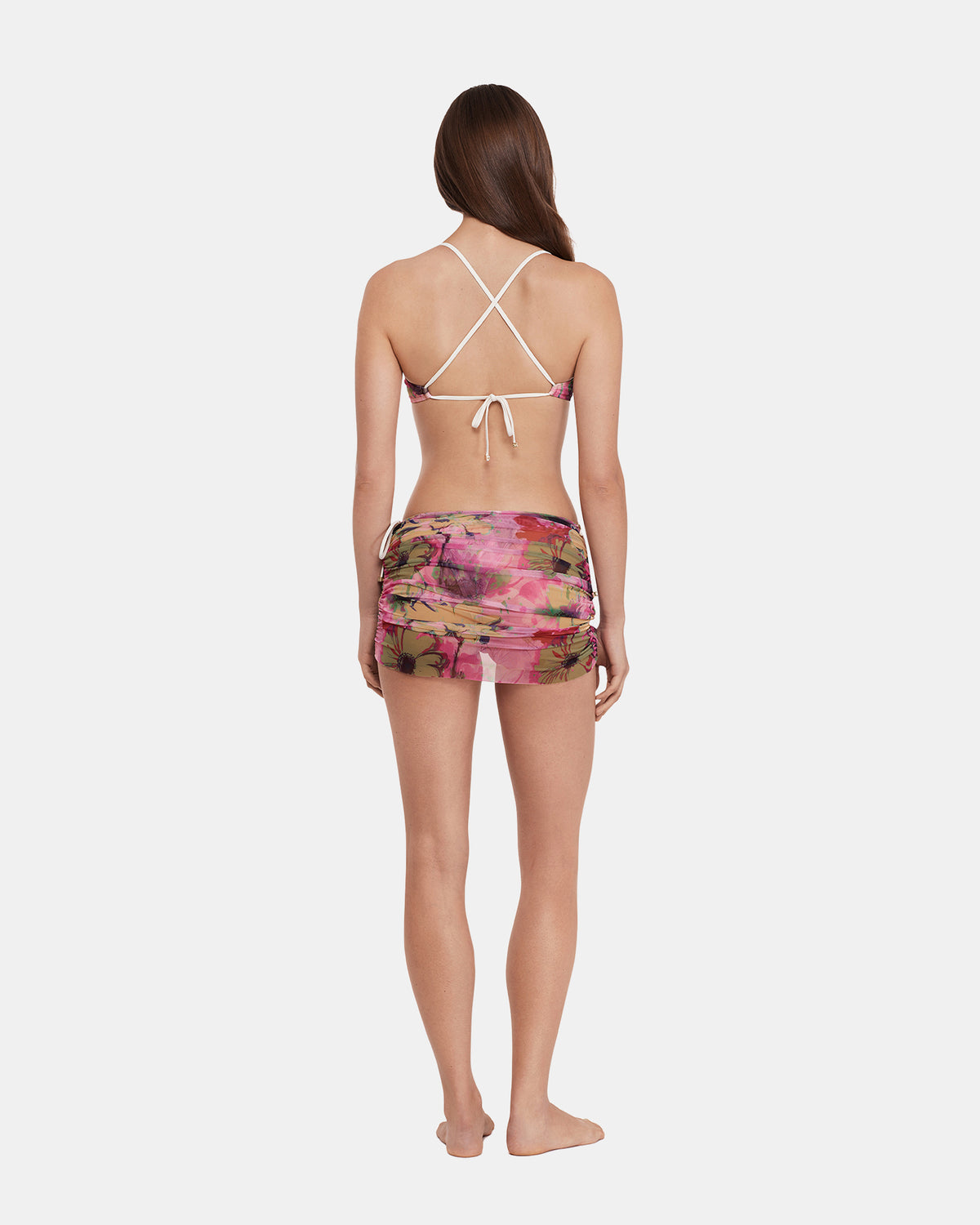 SUPER BLOOM MULTI BIKINI COVER-UP Mesh Skirt Floral Pattern Women's Swim Cover-Up Steve Madden BLOOM