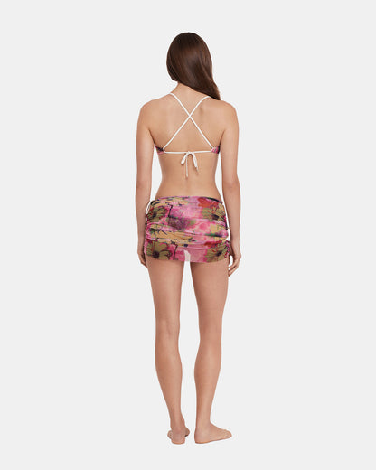 SUPER BLOOM MULTI BIKINI COVER-UP Mesh Skirt Floral Pattern Women's Swim Cover-Up Steve Madden BLOOM