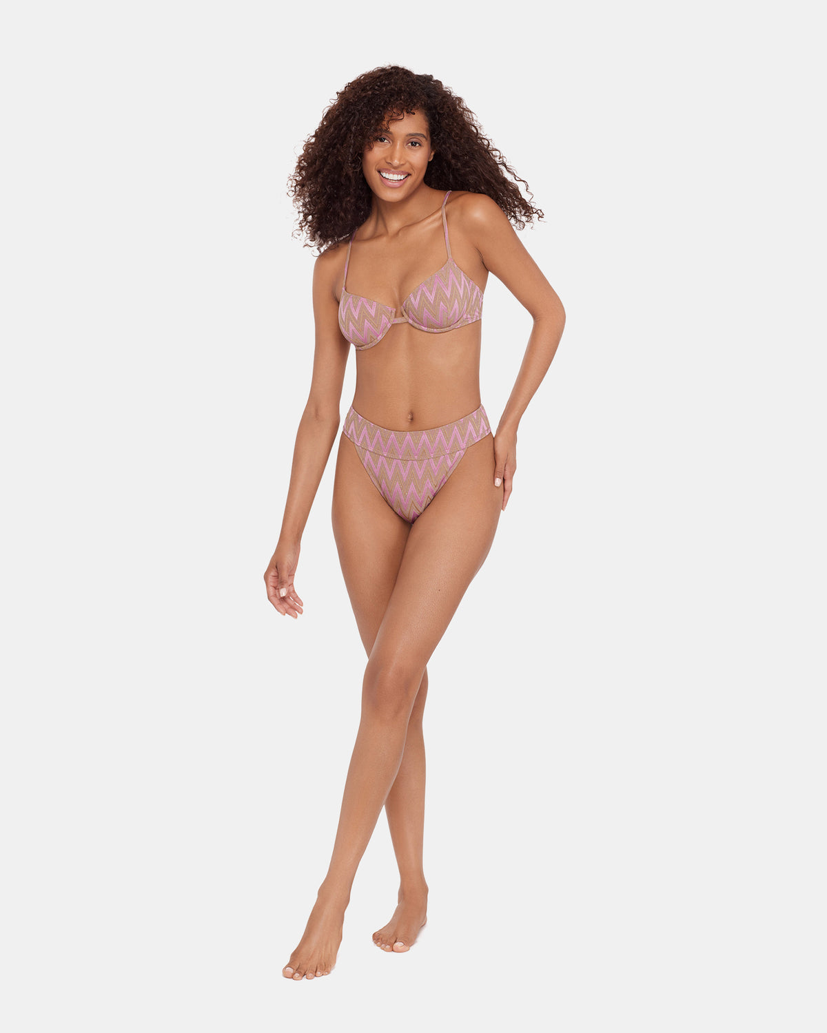 CHEVRON SHINE BIKINI BOTTOM Purple Women's Bikini Bottoms Steve Madden PURPLE