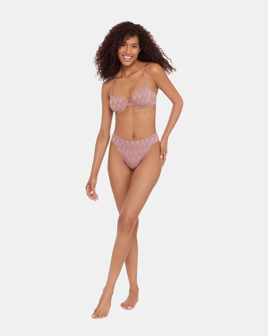 CHEVRON SHINE BIKINI BOTTOM Purple Women's Bikini Bottoms Steve Madden PURPLE