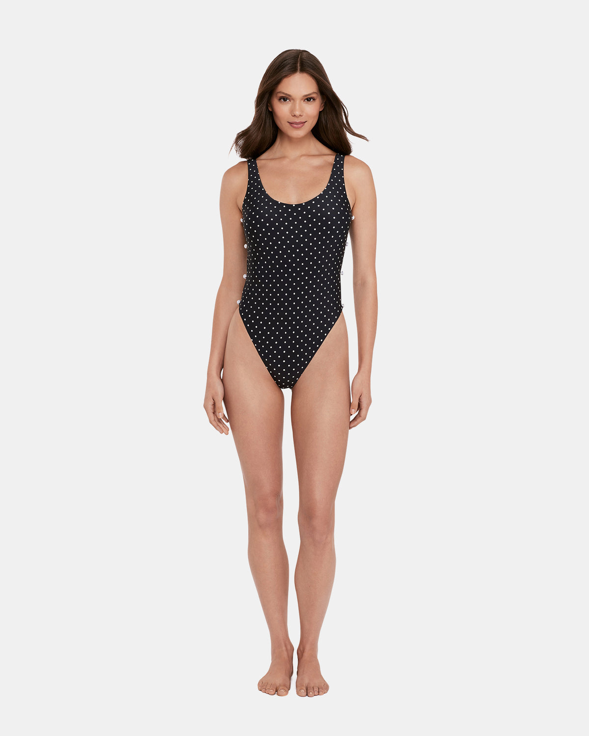 DARLING DOT ONE PIECE SWIMSUIT Black Multi Women's One-Piece Swimsuit Steve Madden BLACK MULTI