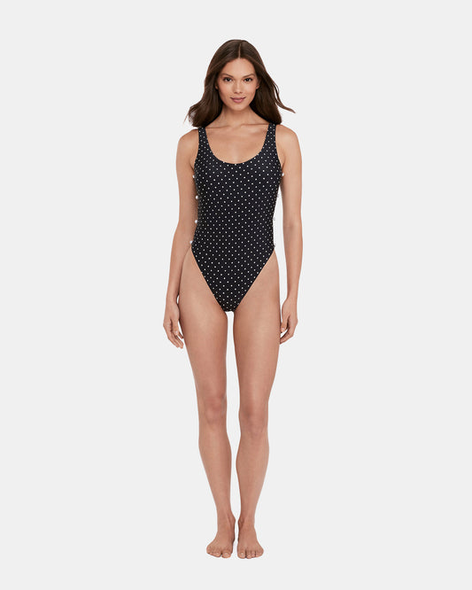 DARLING DOT ONE PIECE SWIMSUIT Black Multi Women's One-Piece Swimsuit Steve Madden BLACK MULTI
