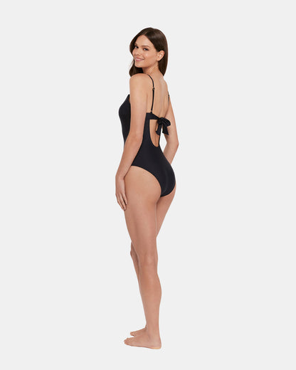 SLEEK 'N CHIC ONE PIECE SWIMSUIT Black Women's One-Piece Swimsuit Steve Madden BLACK
