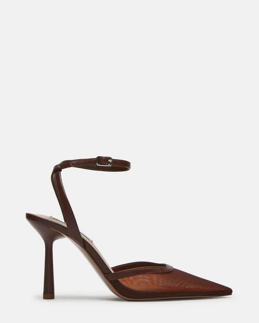 ALLIANCE Mesh Brown Pointed-Toe Pump Women's Heel Steve Madden BROWN