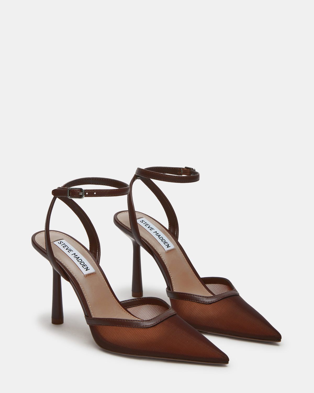ALLIANCE Mesh Brown Pointed-Toe Pump Women's Heel Steve Madden BROWN
