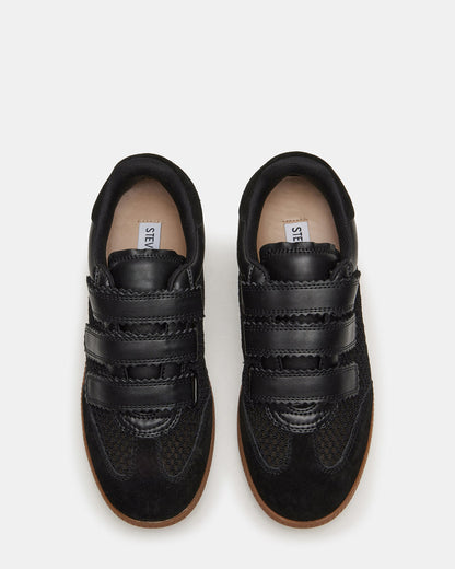 MOMENTUM Mesh Black Women's Velcro Low-Top Sneakers Steve Madden BLACK