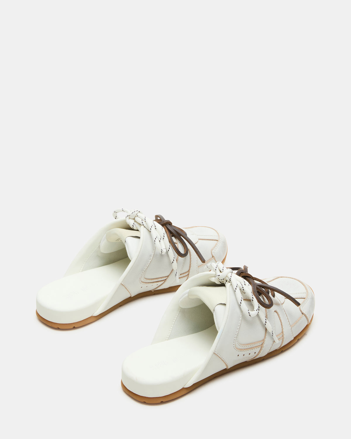 MAYSA White Distressed Women's Low-Top Slip-On Mule Sneakers Steve Madden WHT DISTRE