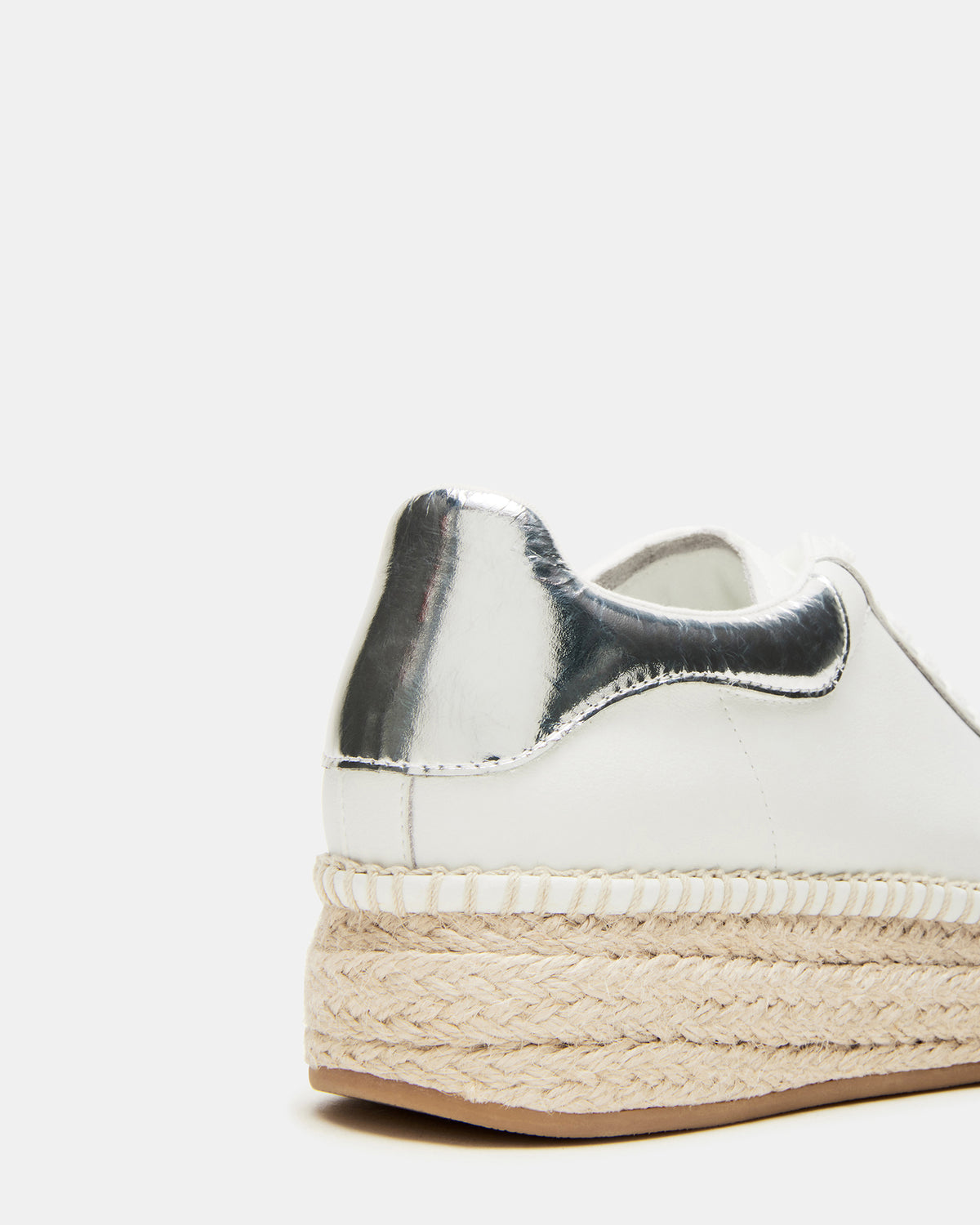 GLANCE White/Silver Espadrille Platform Casual | Women's Sneakers Steve Madden WHITE SILVER
