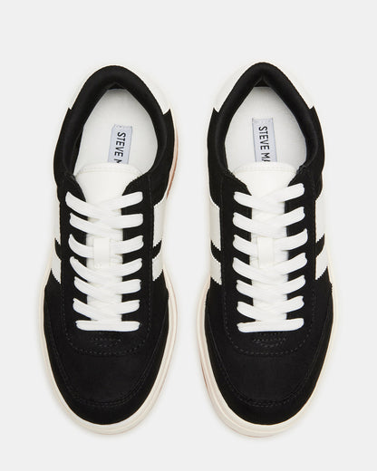 NINJA White/Black Women's Lace-Up Platform Sneaker Steve Madden WHITE BLACK