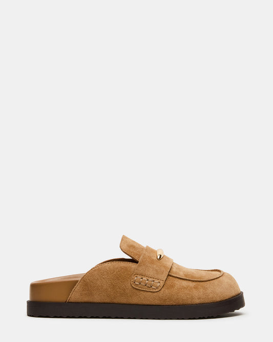 TOBIN Chestnut Suede Slip-On Mule Women's Flat Steve Madden CHESTNUT SUEDE
