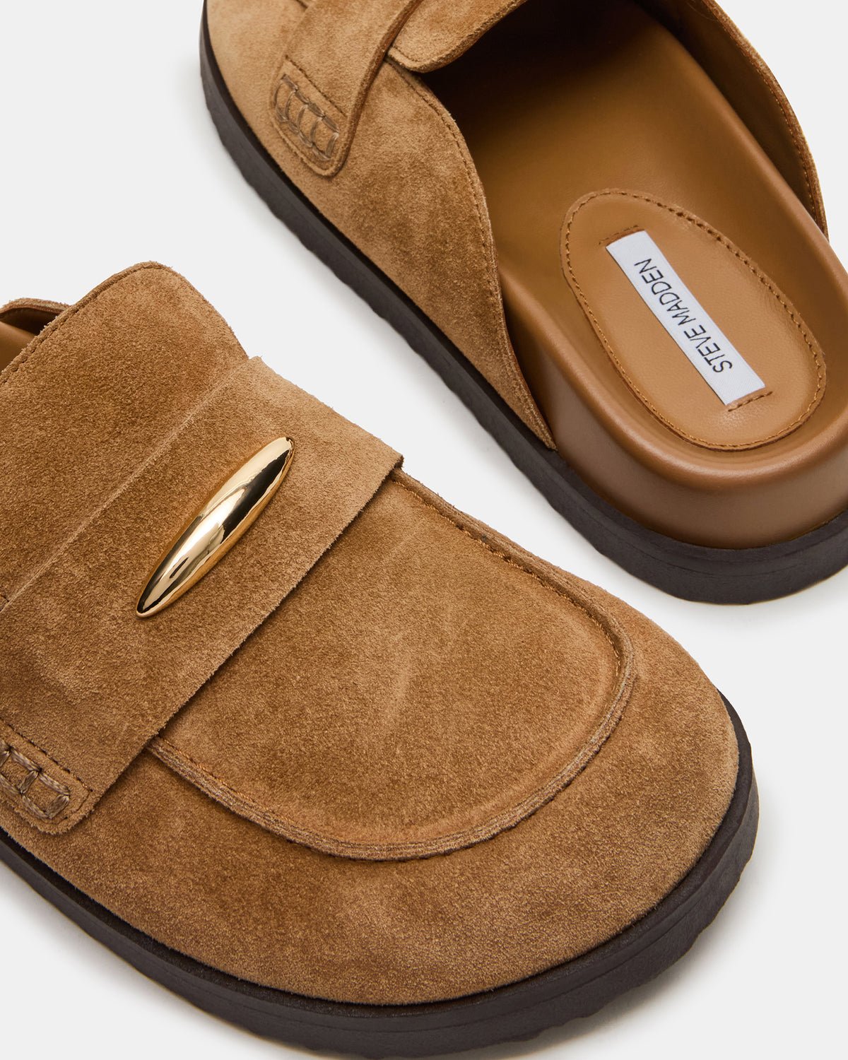 TOBIN Chestnut Suede Slip-On Mule Women's Flat Steve Madden CHESTNUT SUEDE