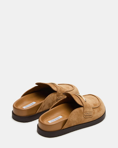 TOBIN Chestnut Suede Slip-On Mule Women's Flat Steve Madden CHESTNUT SUEDE