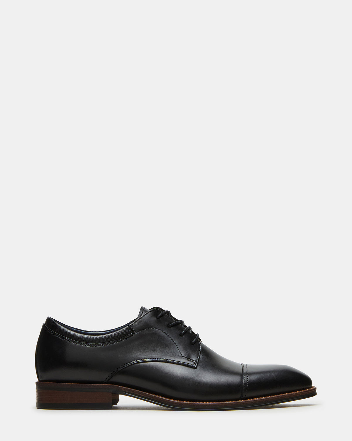 HASEN Black Leather Men's Lace-Up Dress Shoe Steve Madden BLACK LEATHER
