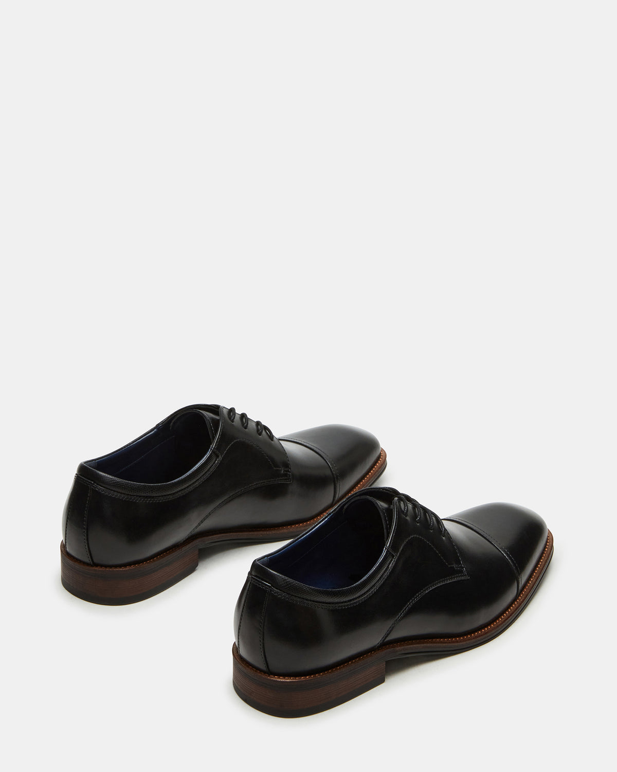HASEN Black Leather Men's Lace-Up Dress Shoe Steve Madden BLACK LEATHER